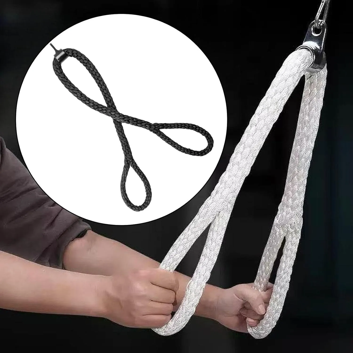 Pulley System Gym Pull Down Rope Accessories Lightweight Ergonomic for Press Down Cable Machine Multipurpose Braided Nylon