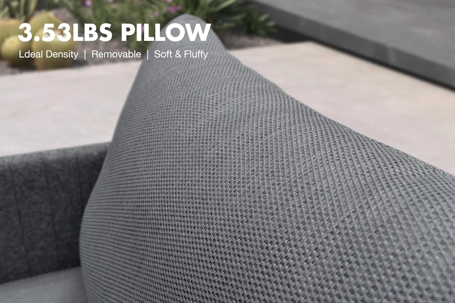 PURPLE LEAF 7 Pieces Patio Conversation Sets with Ottoman All Weather Outdoor Couch Sectional Set with Cushion Patio Conversation Set for Garden Poolside Backyard Gray