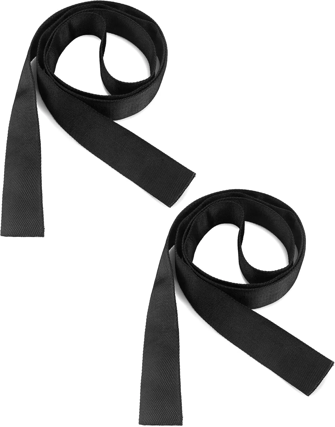 QWORK Winch Rope Protector Sleeve, 2 Pack 5cm/1.97" Wide x 2m/6.6' Long Polyester Winch Rope Protective Sleeve Trailer Winch Parts, Black