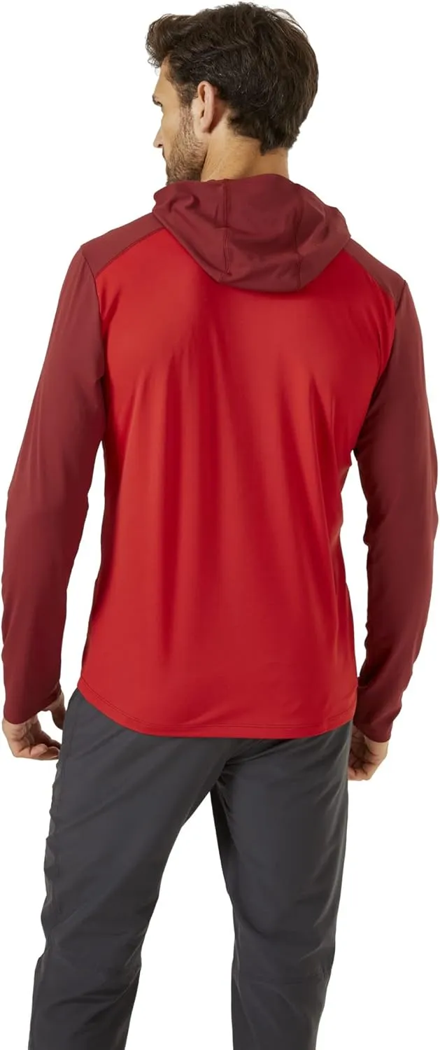 Rab Men's Force Hoody Lightweight Long-Sleeve Hooded Baselayer Shirt for Hiking, Climbing, & Trail Running