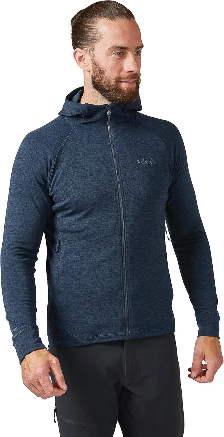 Rab Men's Nexus Hoody - Full-Zip Lightweight Fleece Jacket for Hiking & Climbing