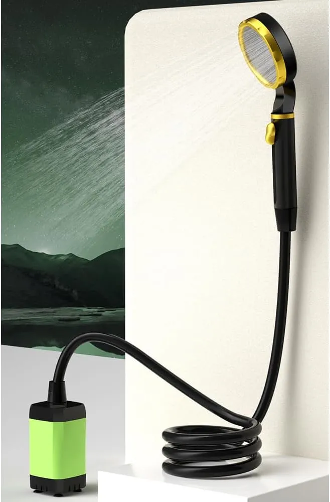 Rechargeable Electric Camping Shower Pump with Intelligent Digital Display for Outdoor Hiking