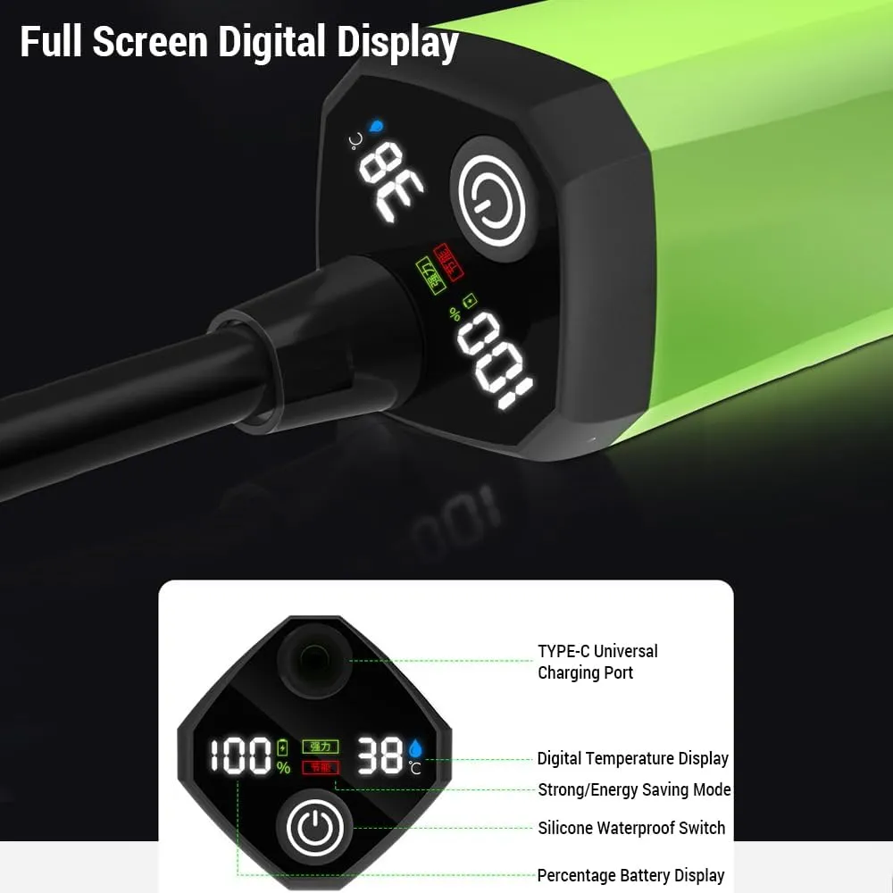 Rechargeable Electric Camping Shower Pump with Intelligent Digital Display for Outdoor Hiking