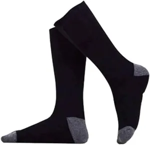 Rechargeable Electric Heating Warm Socks Temperature-Adjustable Battery Sports Socks (Color : Black)