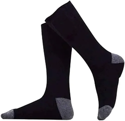 Rechargeable Electric Heating Warm Socks Temperature-Adjustable Battery Sports Socks (Color : Black)