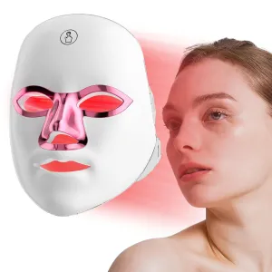 Red Light Therapy Mask for Face - 7 Colors Red Light Mask Skin Care at Home, Portable, Cordless and Rechargeable