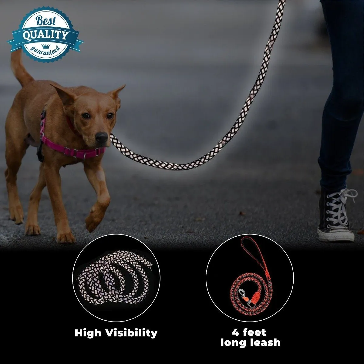 Reflective Stretchable Braided Leash for Pets