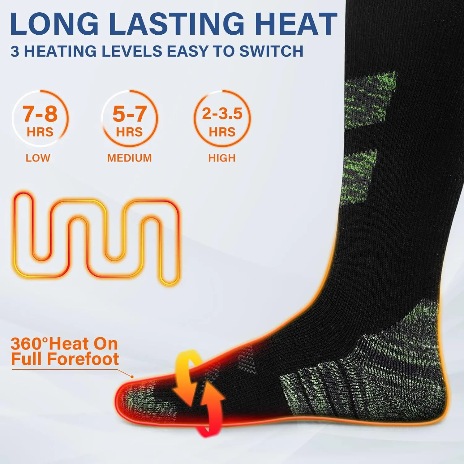 Remote Control Heated Socks for Men Women, 7.4V 2600mAh Rechargeable Electric Socks, Thermal Socks Foot Warmer for Outdoor Riding Camping Hiking Skiing by Dr.Warm