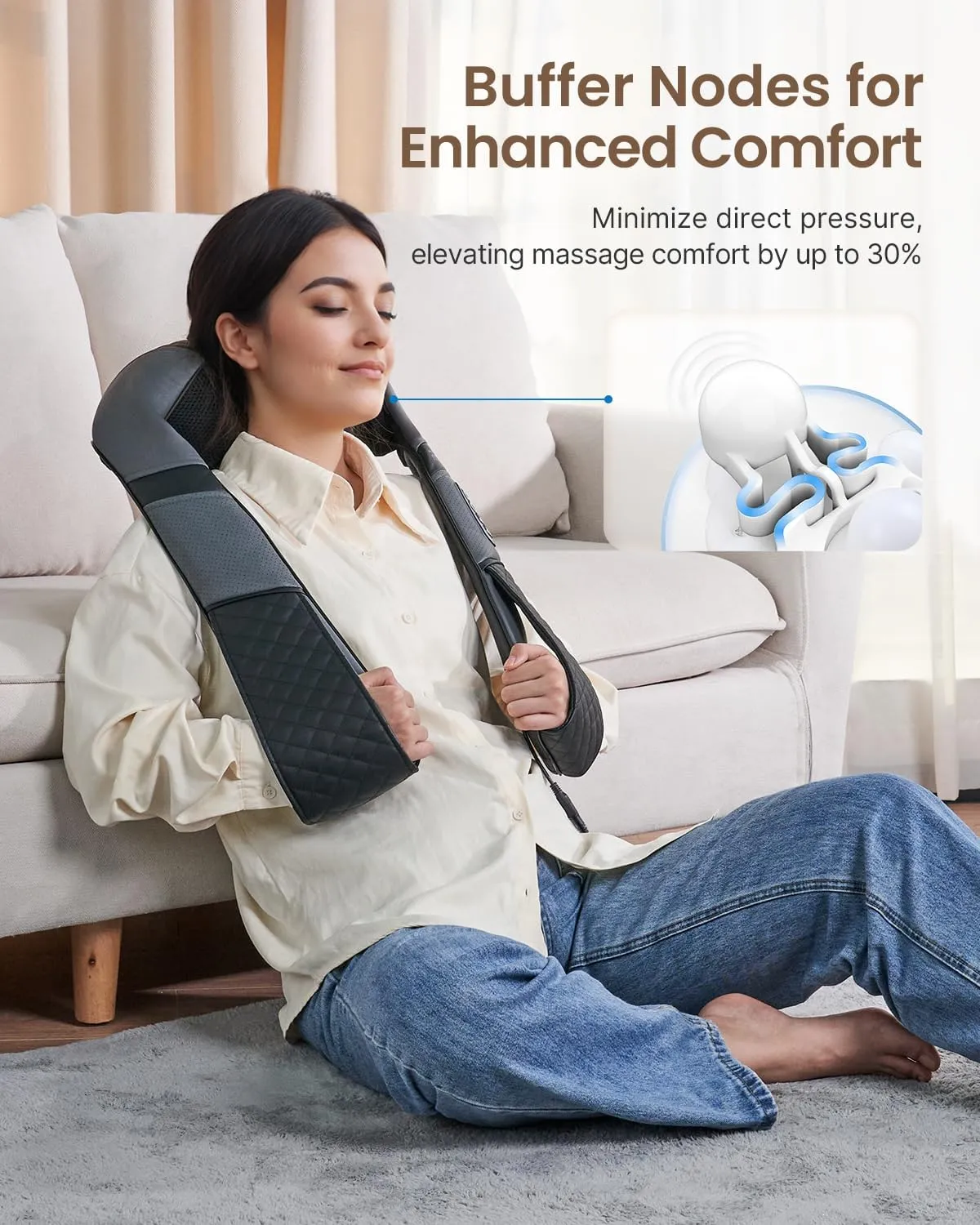 RENPHO Neck and Shoulder Massager with Heat [2025 Upgraded], Shiatsu Cervical and Back Massager, 3D Electric Deep Tissue Massage, True Relaxation for Neck and Shoulders, Fathers Day Dad Gifts for Men