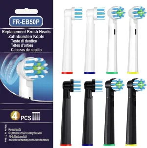 Replacement Brush Heads Compatible with Braun Oral B Pro 500 1000 Toothbrush, Fit Smart 1500, Genius X, Cross Sensitive Brush Head Refills, Medium Softness, 8 Count