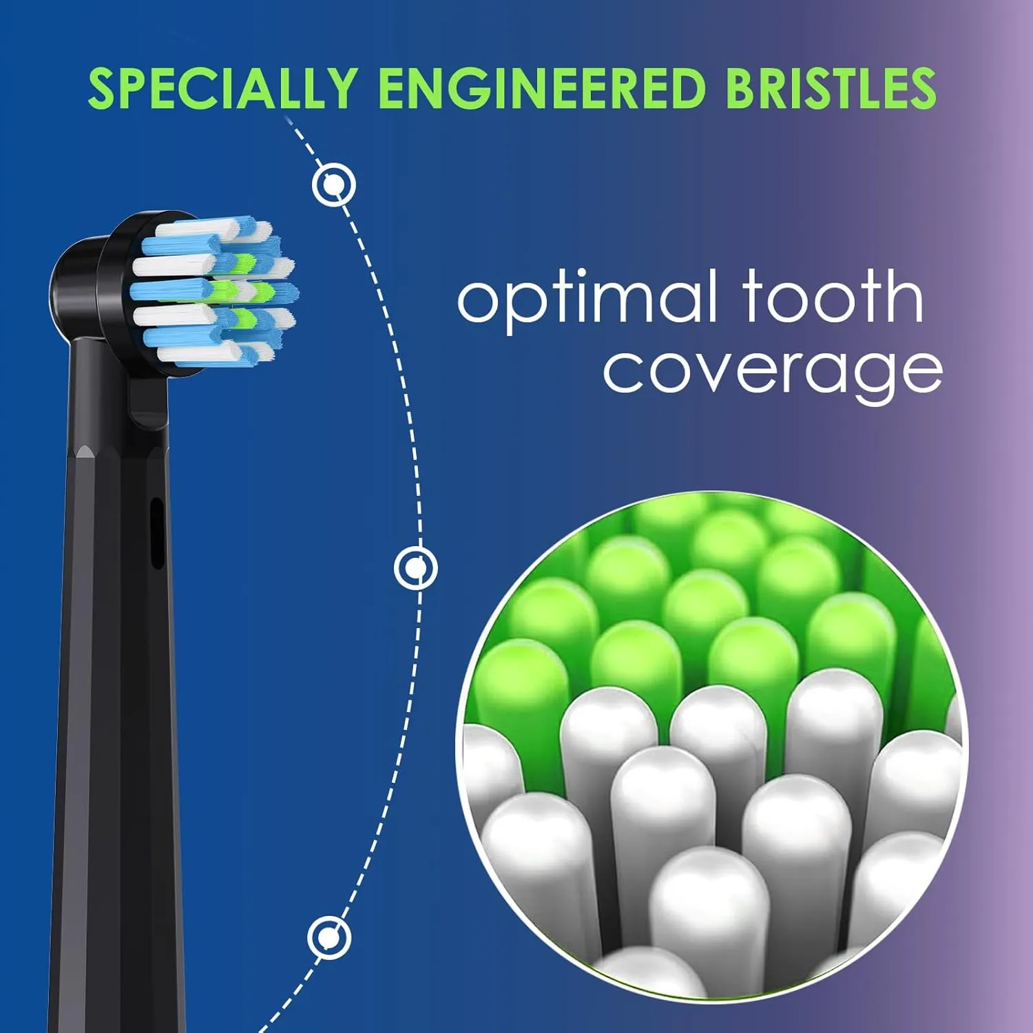 Replacement Brush Heads Compatible with Braun Oral B Pro 500 1000 Toothbrush, Fit Smart 1500, Genius X, Cross Sensitive Brush Head Refills, Medium Softness, 8 Count