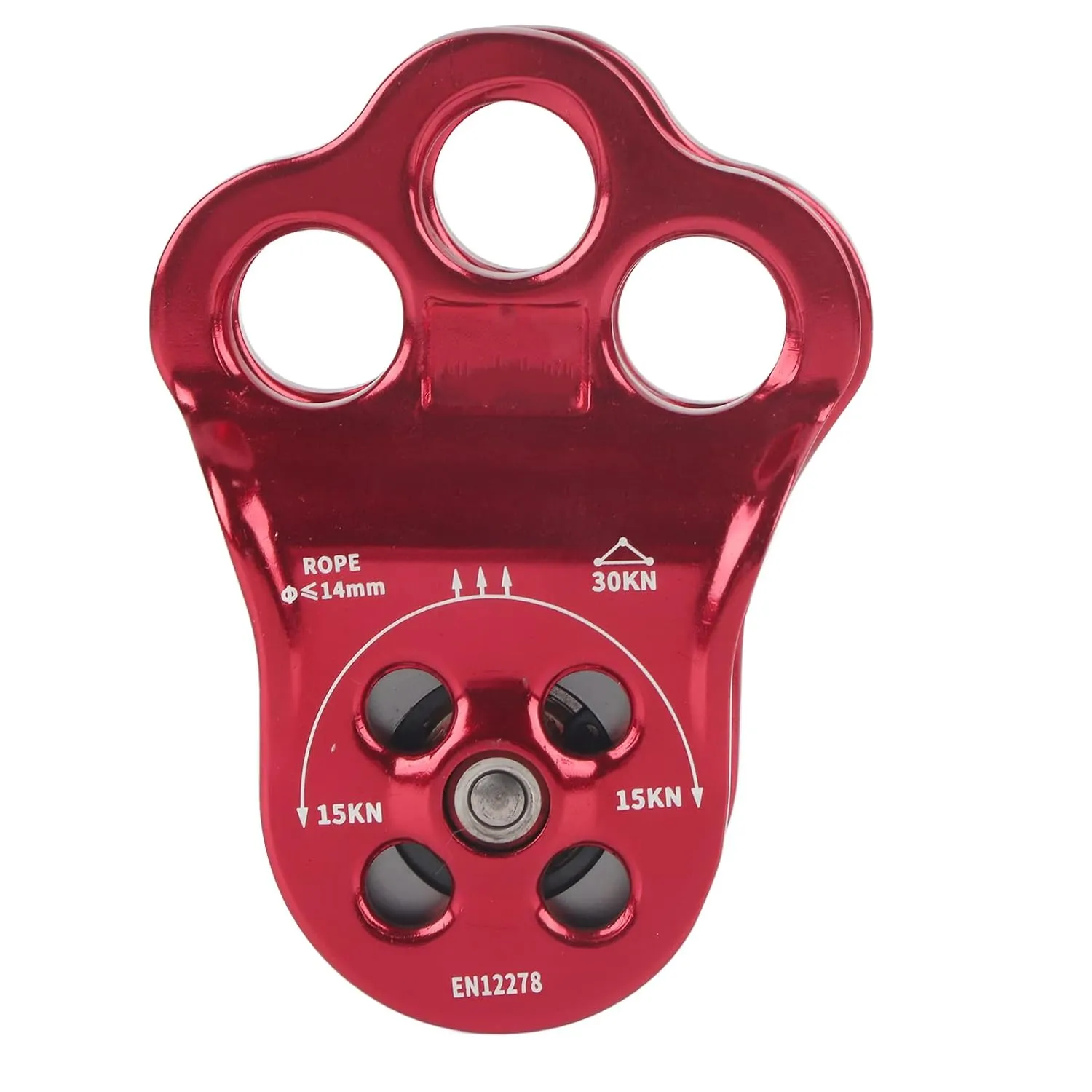 Restokki Climbing Single Pulley Climbing Three Hole Hitch Pulley Climbing Bearing Pulley, Hauling Pulley for Rock Climbing, Rappelling, Zipline Sports etc.
