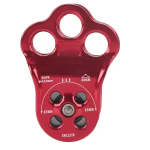Restokki Climbing Single Pulley Climbing Three Hole Hitch Pulley Climbing Bearing Pulley, Hauling Pulley for Rock Climbing, Rappelling, Zipline Sports etc.