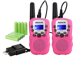 Retevis RT388 Walkie Talkies Rechargeable, 2 Way Radio Long Range, VOX, Keypad Lock, Girs Toys for 6-12 Year Old, Toy Walkie Talkies for Camping Hiking