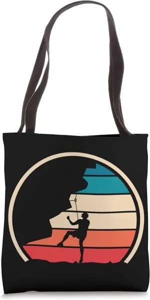 Retro Boulder Rock Climber Climb Sports Mountain Climbing Tote Bag