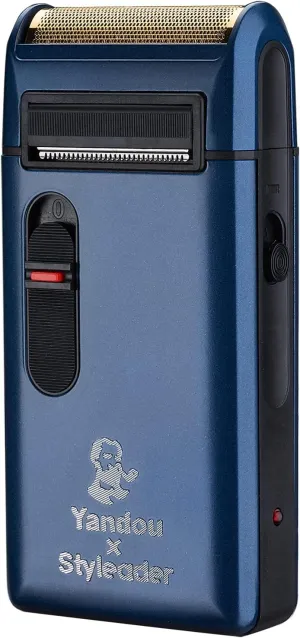 Retro Electric Razor for Men, Rechargeable Mens Gold Foil Shavers,Travel Electric Shavers for Men(Blue)