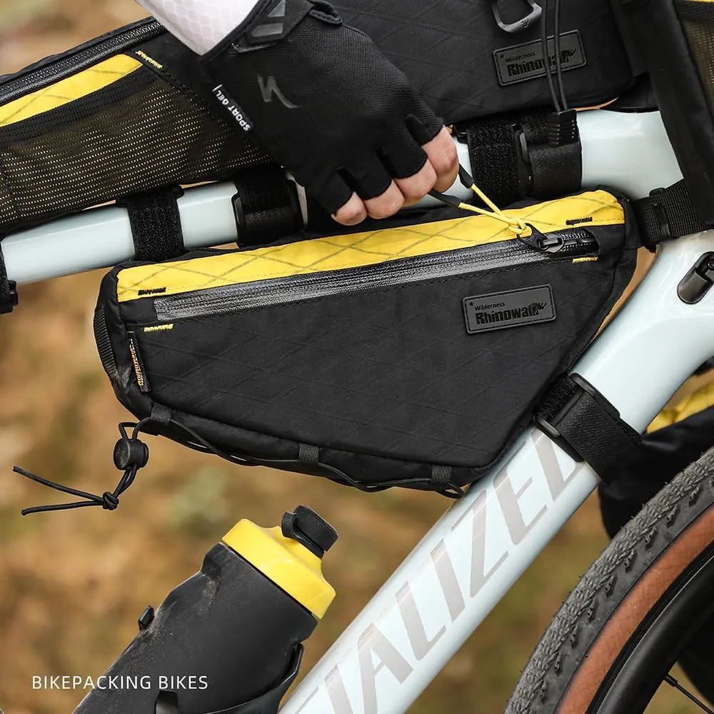 Rhinowalk Bicycle Front Frame Bag Bike Under Top Tube Triangle Bag Lightweight 1.7L Cycling Accessories Nylon Pack Pouch for Mountain Road Bike