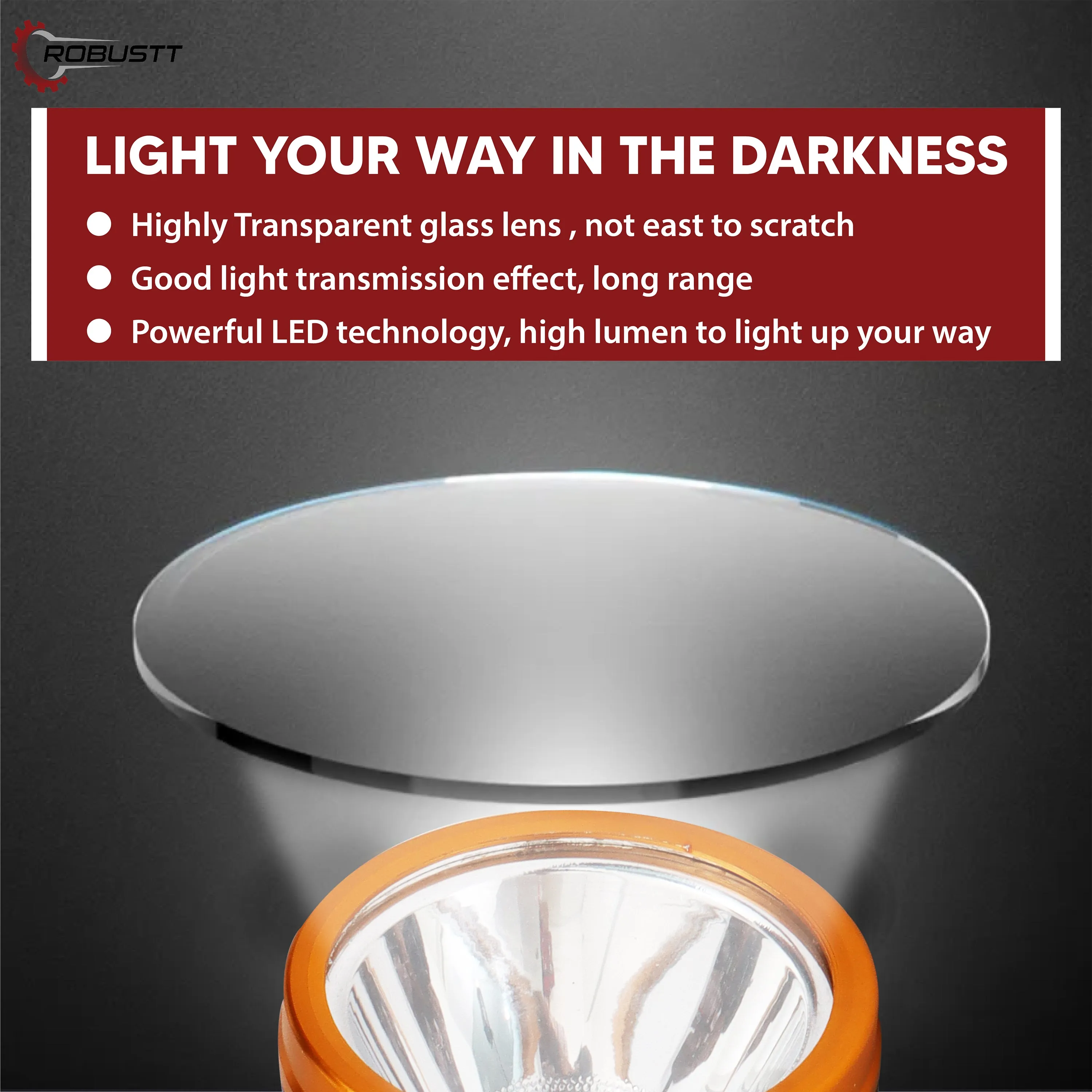 Robustt Rechargeable LED Head Light Torch 75W Waterproof Adjustable Head Lamp for Camping, Trekking, Hiking, Running etc