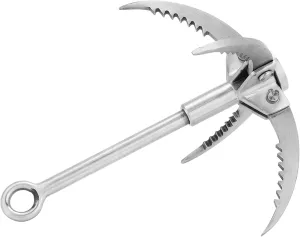 Rock Climbing Anchor Hook Mountain Climbing Hook Stainless Steel Folding Grappling Hook Rock Climbing Claw for Climbing Grappling Falling Items