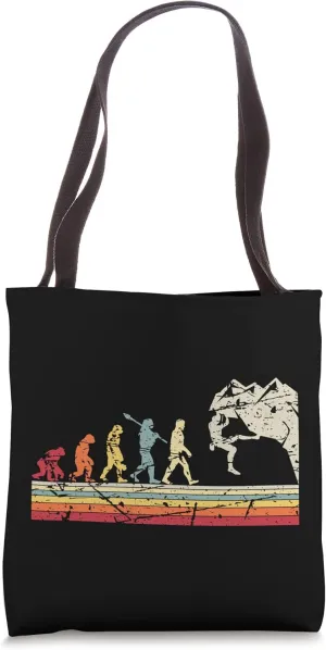 Rock Climbing Human Evolution Vintage Climber Tote Bag