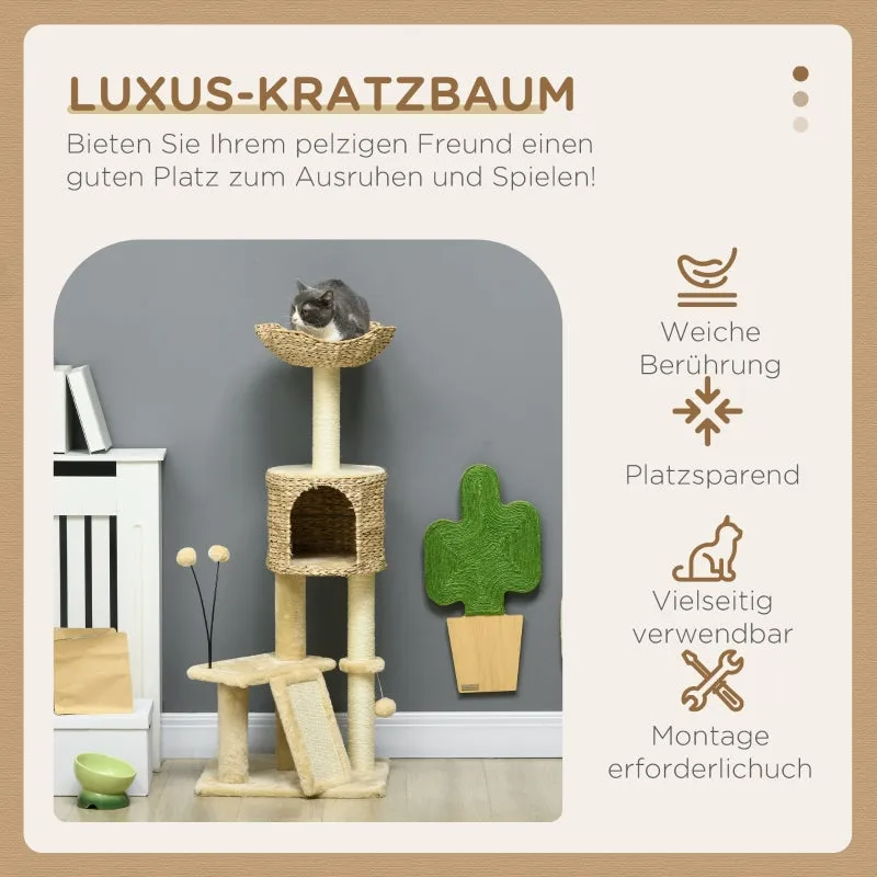 Rootz Cat Tree Tower - Scratching Post - Climbing Frame - Cat Condo - Sisal Rope Posts - 45cm x 40cm x 116cm
