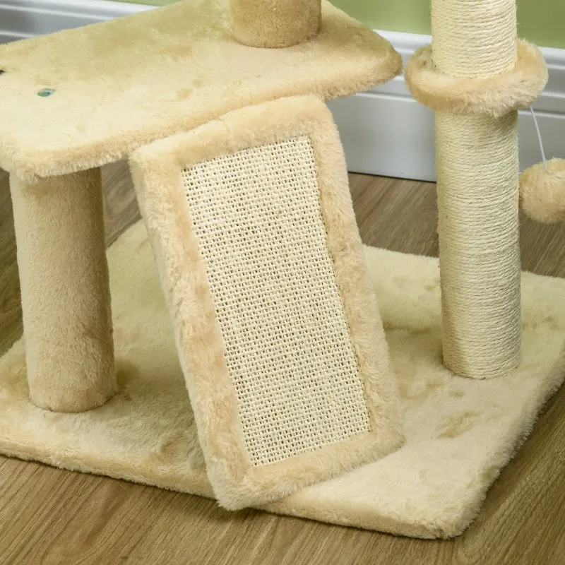 Rootz Cat Tree Tower - Scratching Post - Climbing Frame - Cat Condo - Sisal Rope Posts - 45cm x 40cm x 116cm