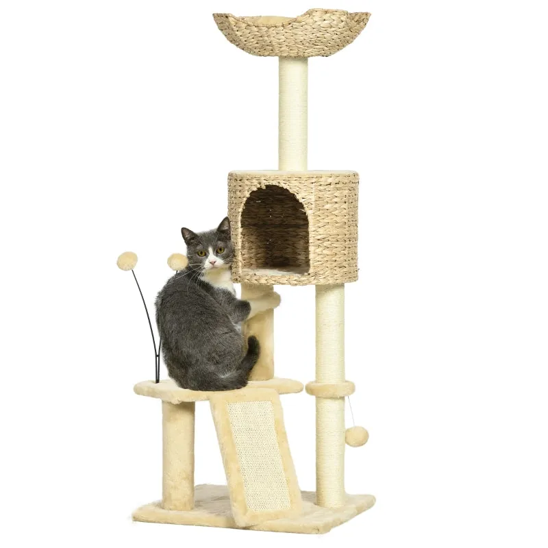 Rootz Cat Tree Tower - Scratching Post - Climbing Frame - Cat Condo - Sisal Rope Posts - 45cm x 40cm x 116cm