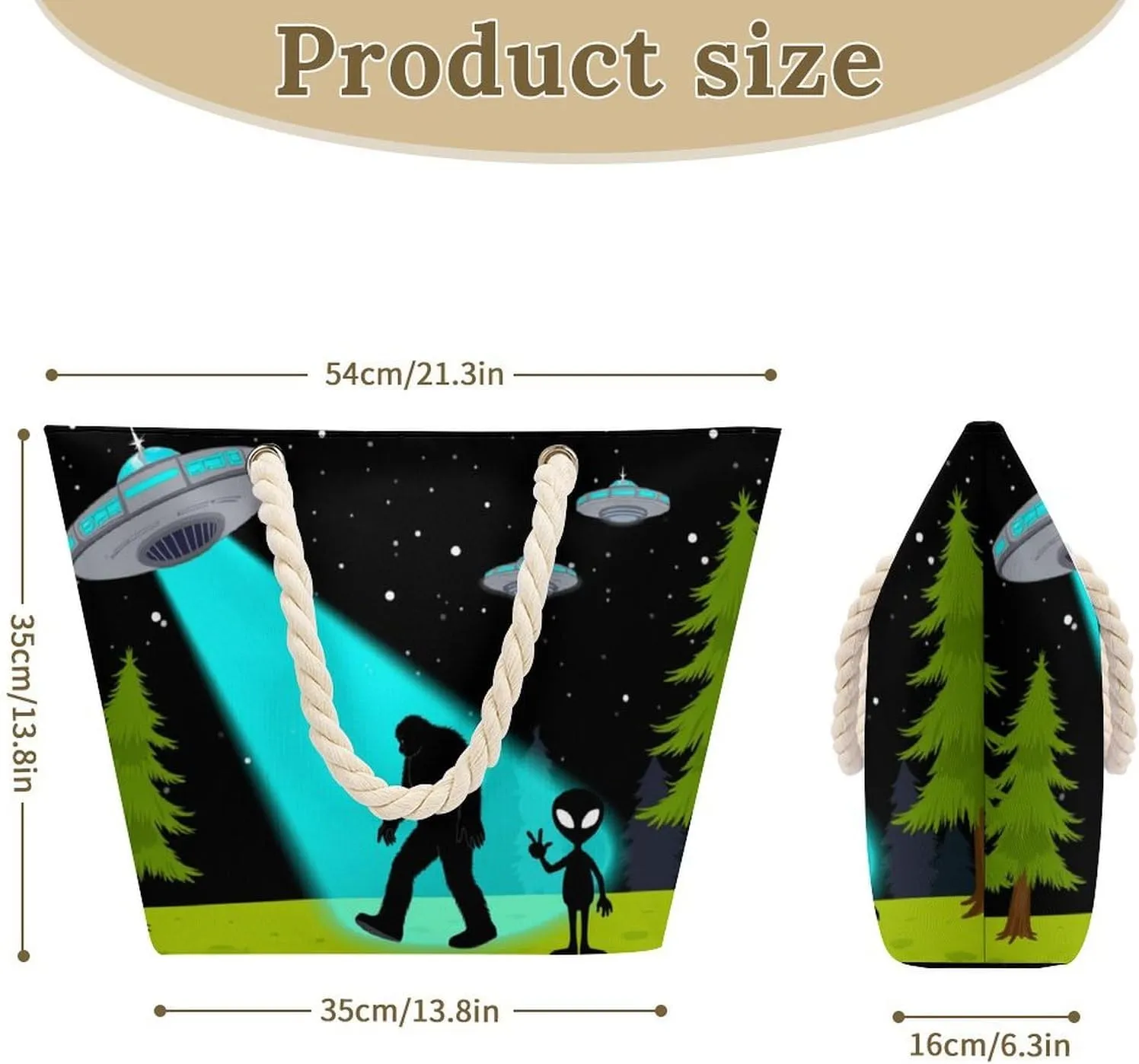 Rope Bag Women Men Beach Tote Bag with Hemp Rope Handle Top Zipper Boat Bag Large Capacity Handbag