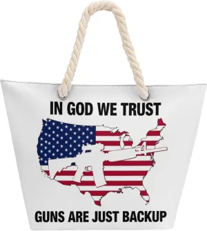 Rope Bag Women Men Beach Tote Bag with Hemp Rope Handle Top Zipper Boat Bag Large Capacity Handbag