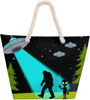 Rope Bag Women Men Beach Tote Bag with Hemp Rope Handle Top Zipper Boat Bag Large Capacity Handbag