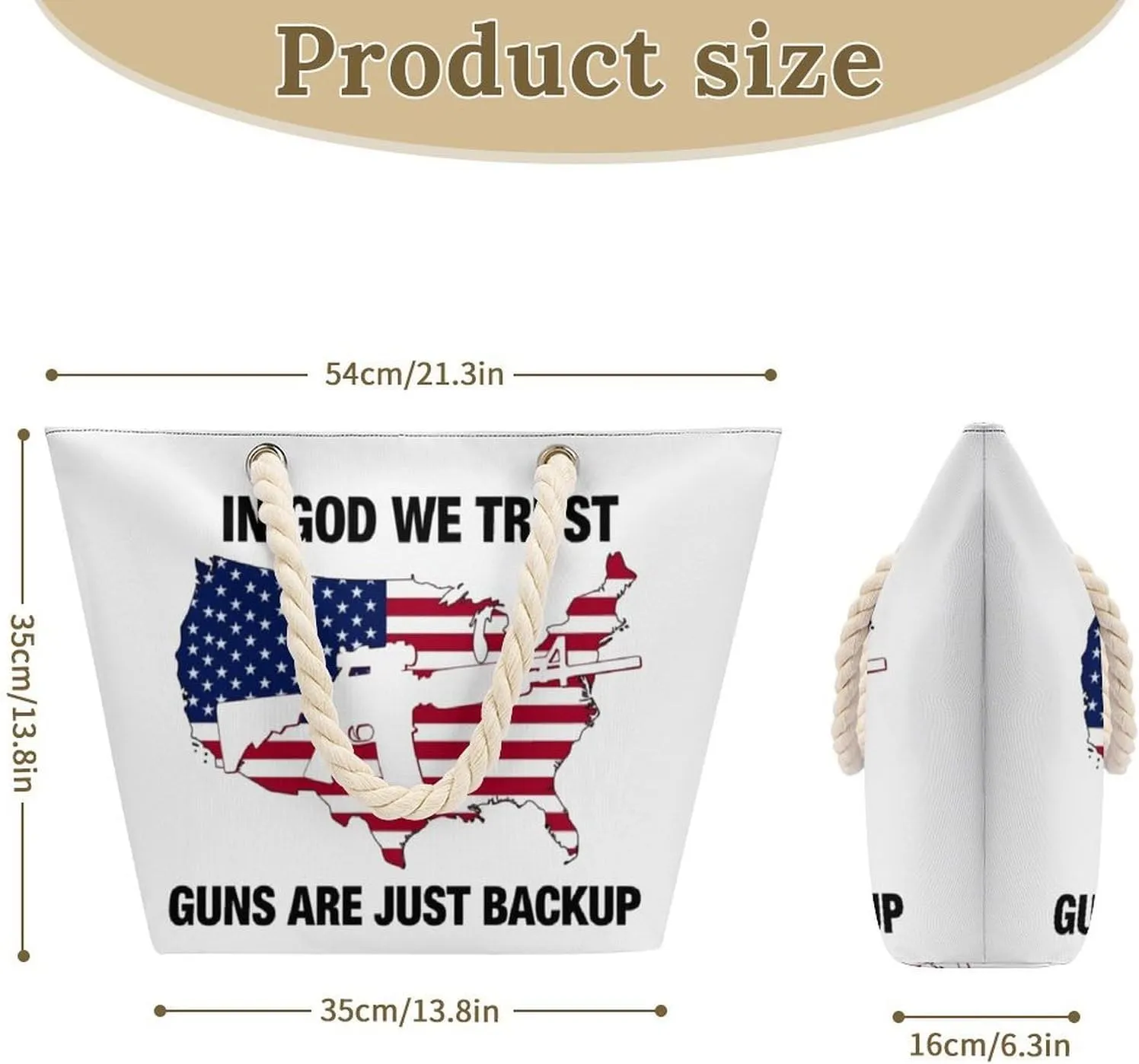 Rope Bag Women Men Beach Tote Bag with Hemp Rope Handle Top Zipper Boat Bag Large Capacity Handbag