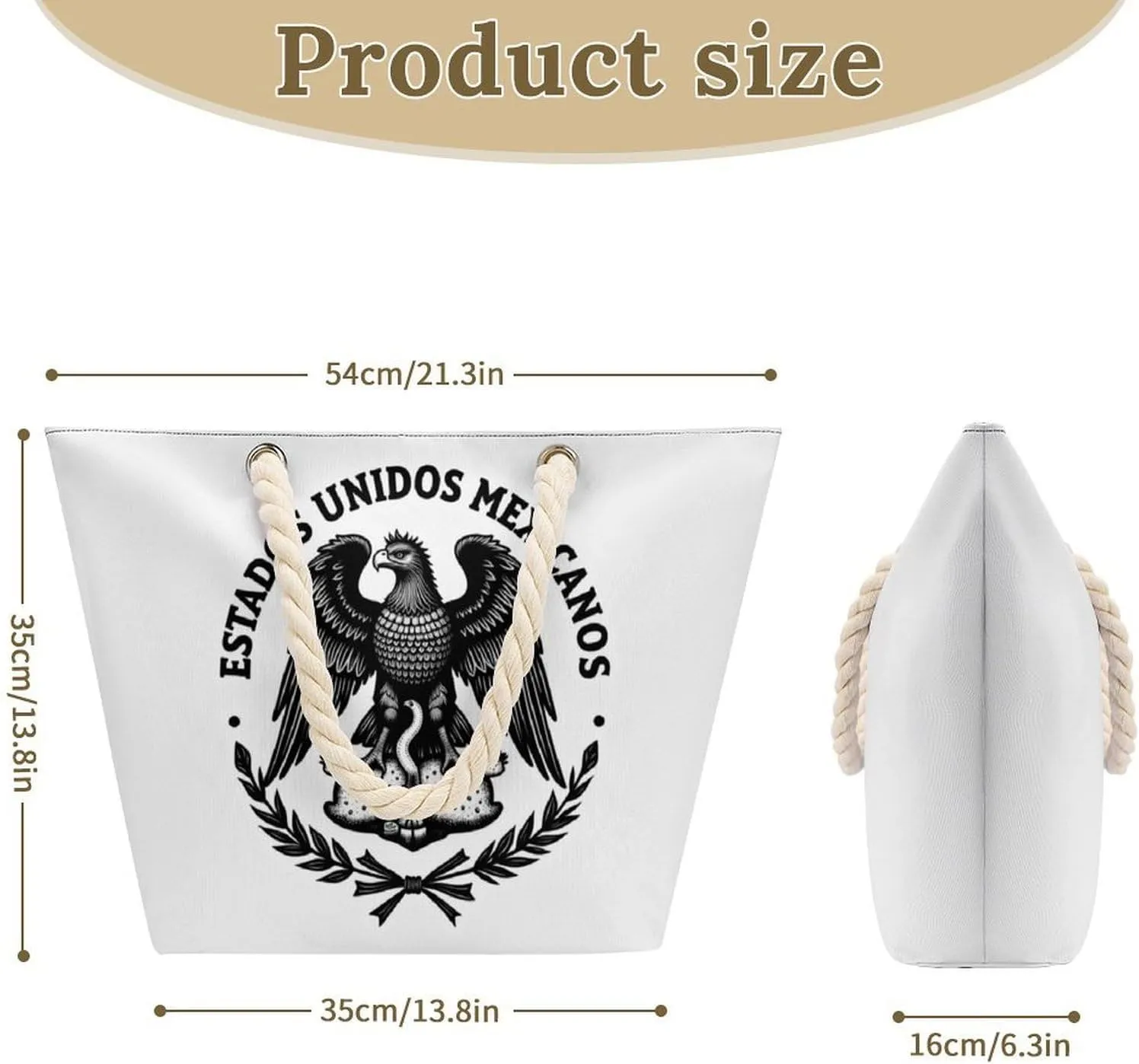 Rope Bag Women Men Beach Tote Bag with Hemp Rope Handle Top Zipper Boat Bag Large Capacity Handbag