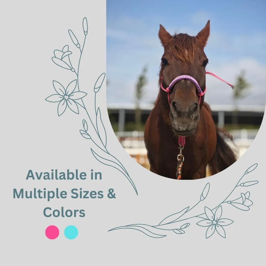 Rope Halters for Horses,Durable Design, Multiple, Beautiful Hand Braided,Horsehead Rope Halter