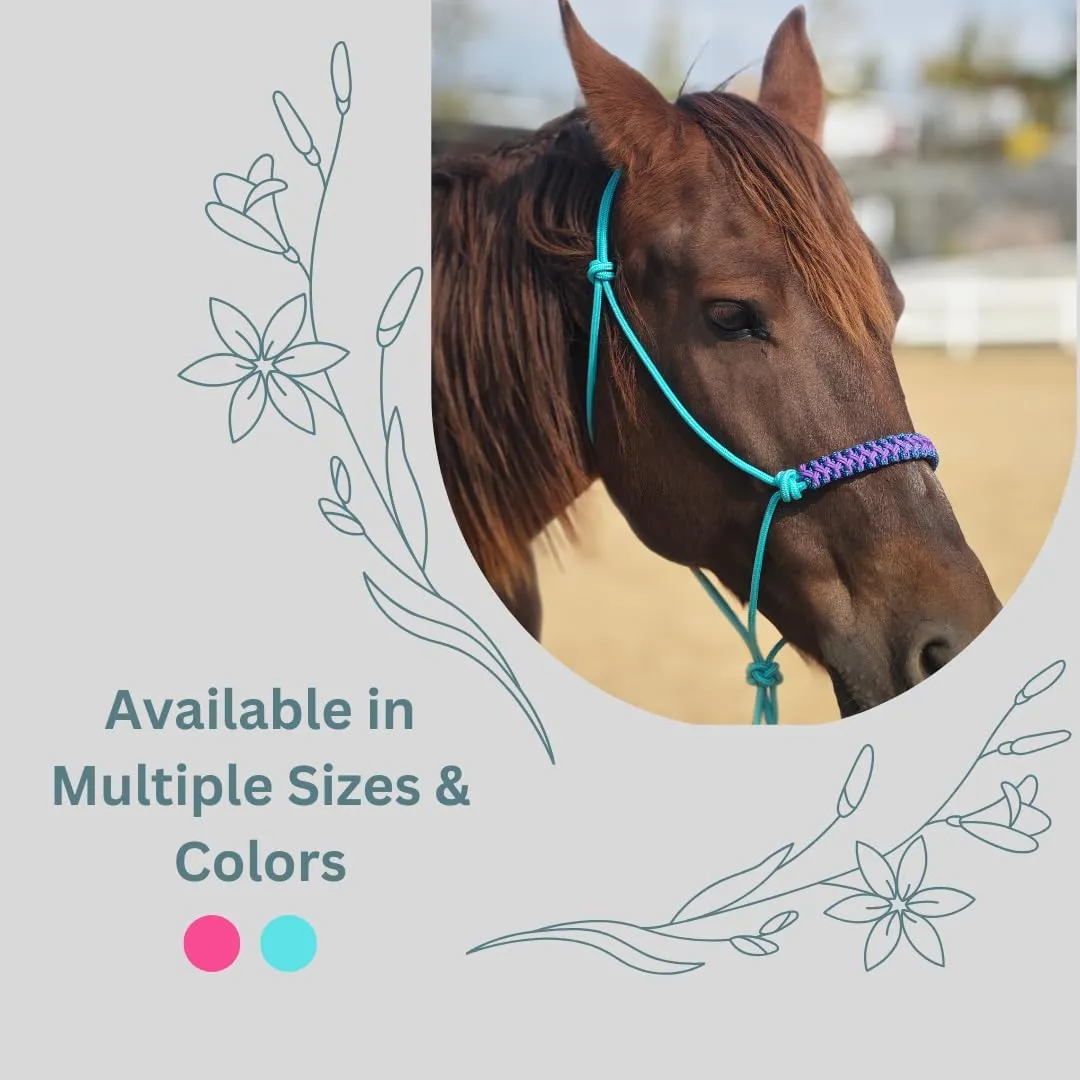 Rope Halters for Horses,Durable Design, Multiple, Beautiful Hand Braided,Horsehead Rope Halter