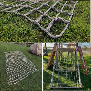 Rope Netting for Playing,Sturdy Indoor and Outdoor Heavy Duty Climbing Frame Net Rope for Treehouse,Yard Protection,16 Cm Grid(Size:6.6 * 6.6ft)