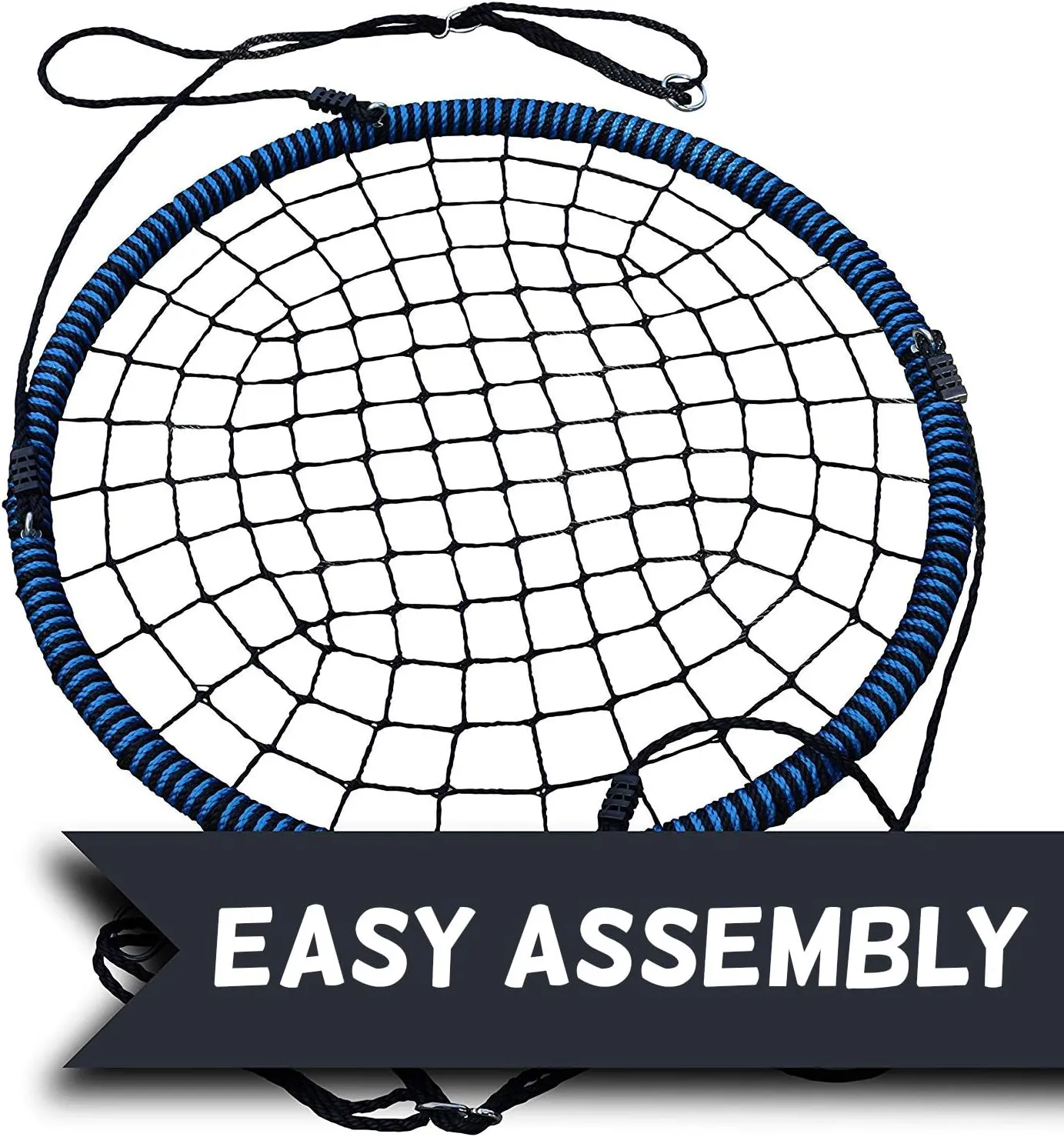 Royal Oak Giant 40" Spider Web Tree Swing, 600 lb Weight Capacity, Durable Steel Frame, Waterproof, Adjustable Ropes, Bonus Flag Set and 2 Carabiners, Non-Stop Fun for Kids (Blue)