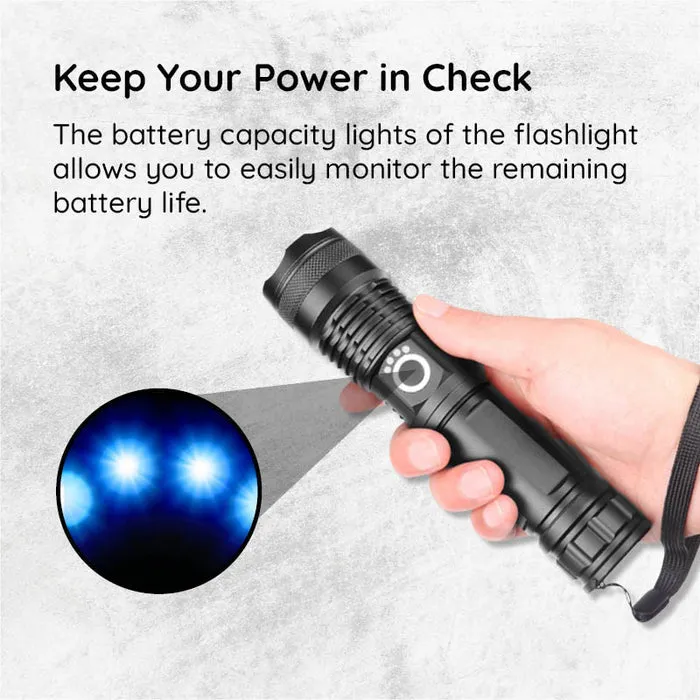 Royaleva USB Powerful Flashlight Torch with Telescopic Zoom