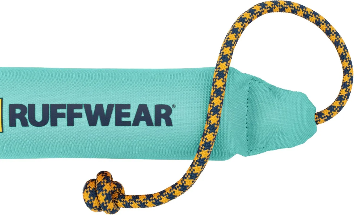 Ruffwear Lunker Throw Toy for Dogs – Durable, Soft Fabric Toy with Rope Handle for Fetch and Tug on Land & Water, Aurora Teal, Medium