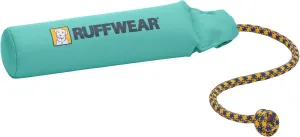 Ruffwear Lunker Throw Toy for Dogs – Durable, Soft Fabric Toy with Rope Handle for Fetch and Tug on Land & Water, Aurora Teal, Medium