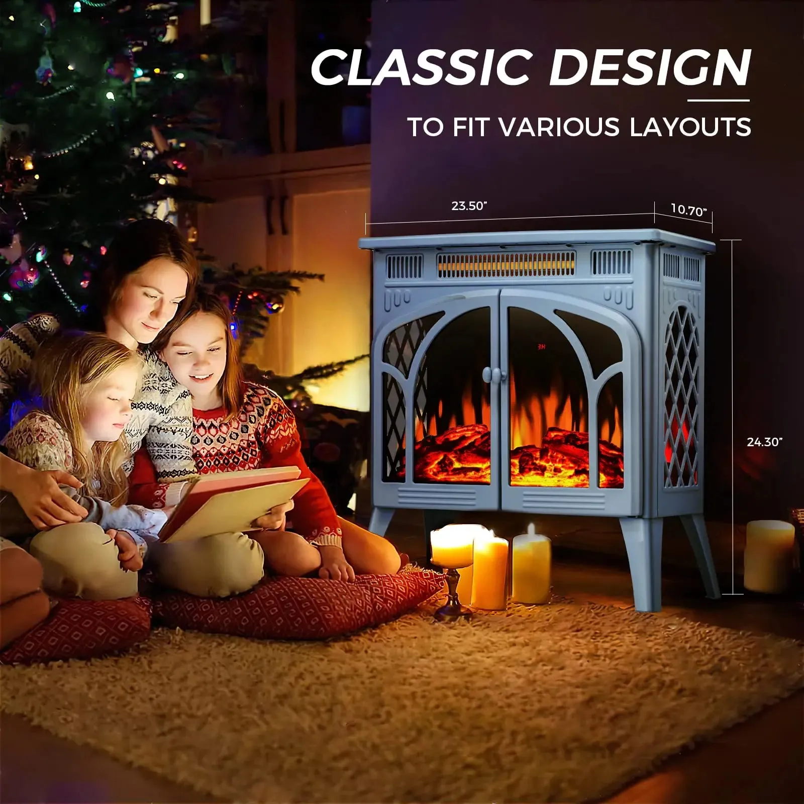 R.w.flame  25 Inch Electric Fireplace Stove Heater