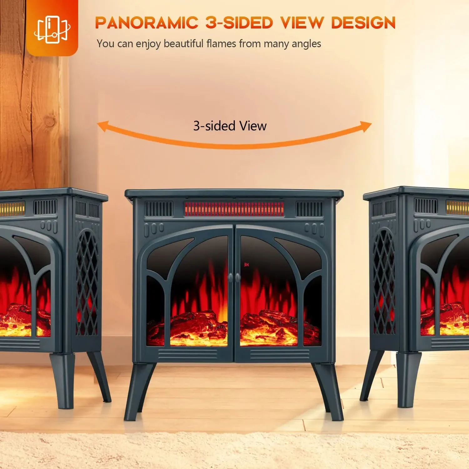 R.w.flame  25 Inch Electric Fireplace Stove Heater