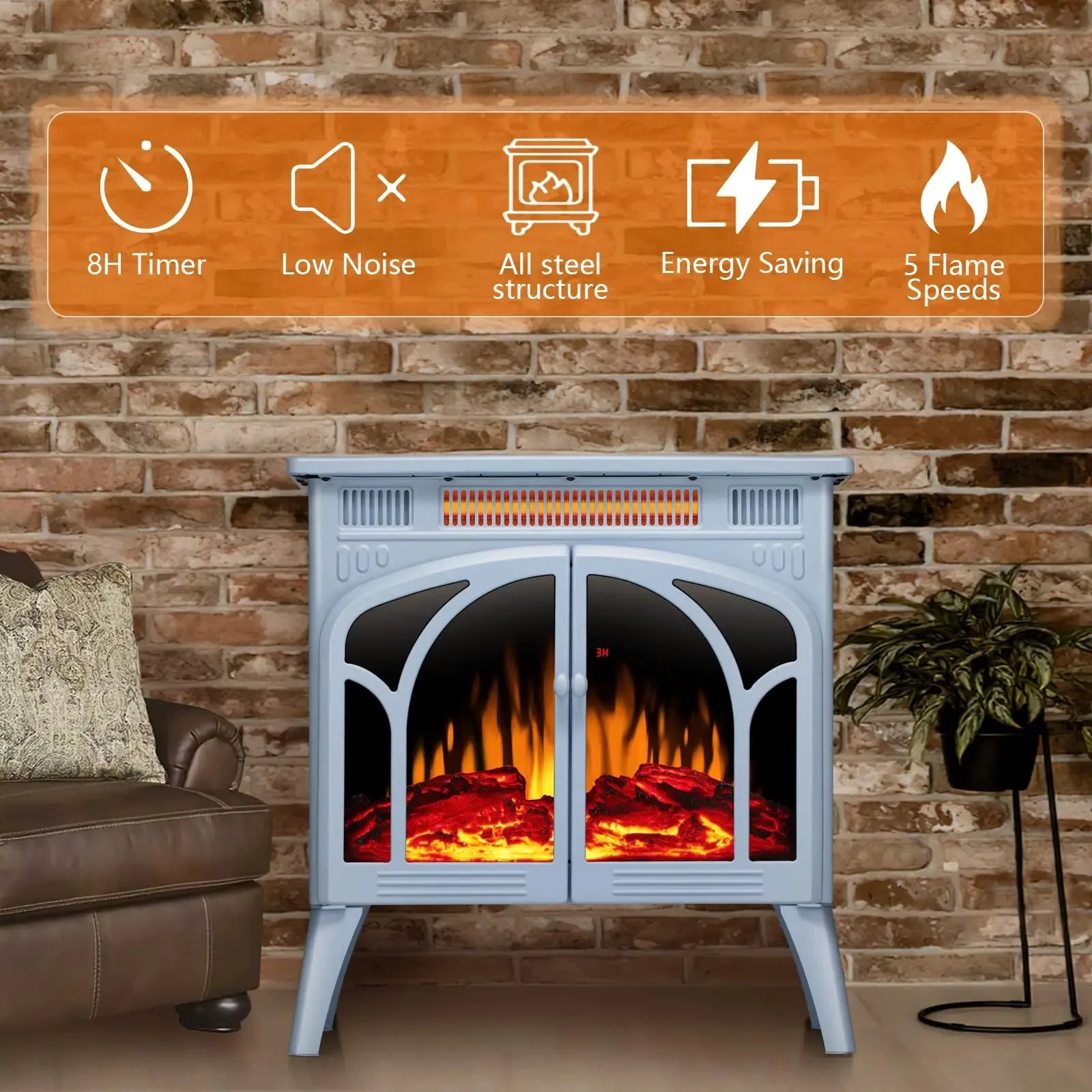 R.w.flame  25 Inch Electric Fireplace Stove Heater