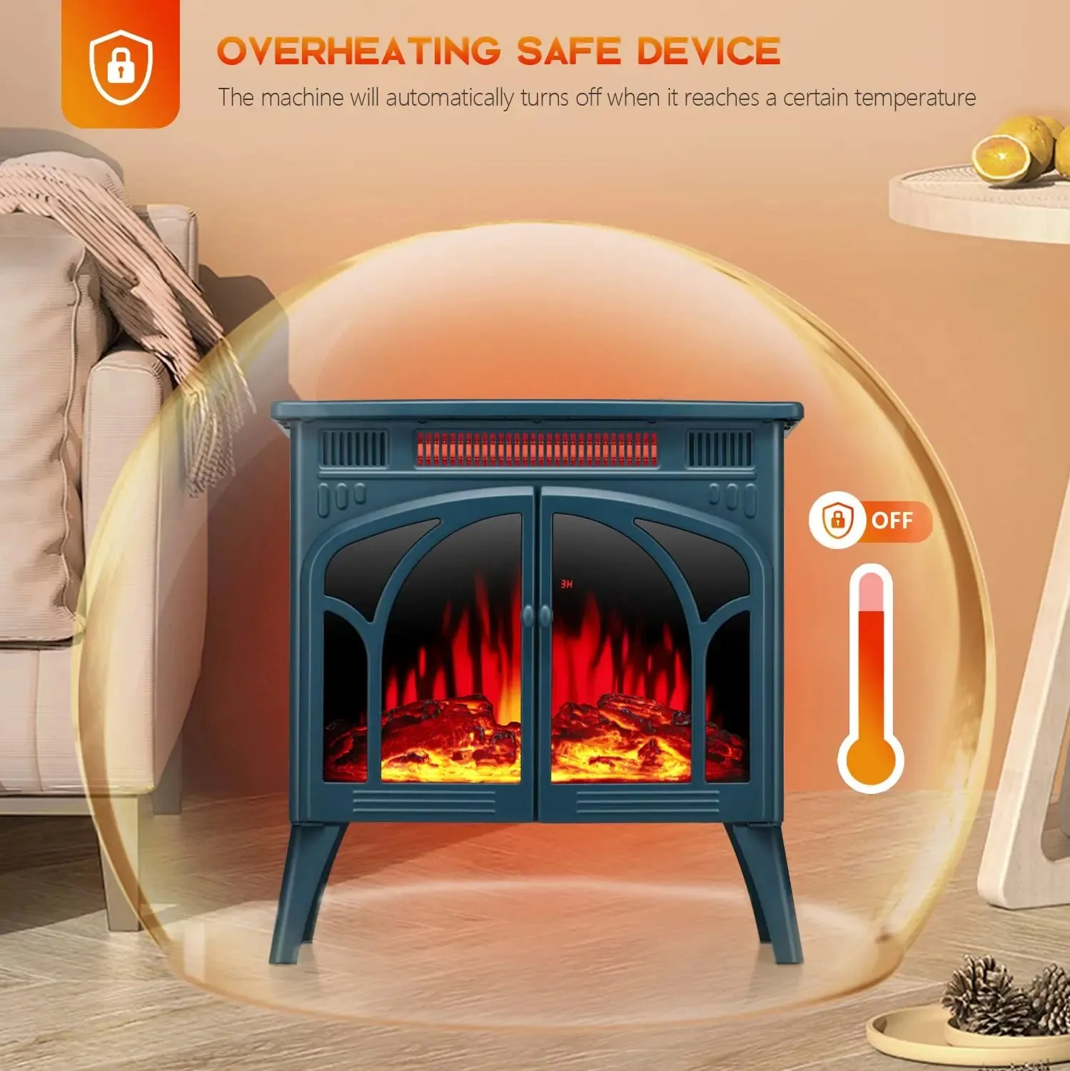 R.w.flame  25 Inch Electric Fireplace Stove Heater
