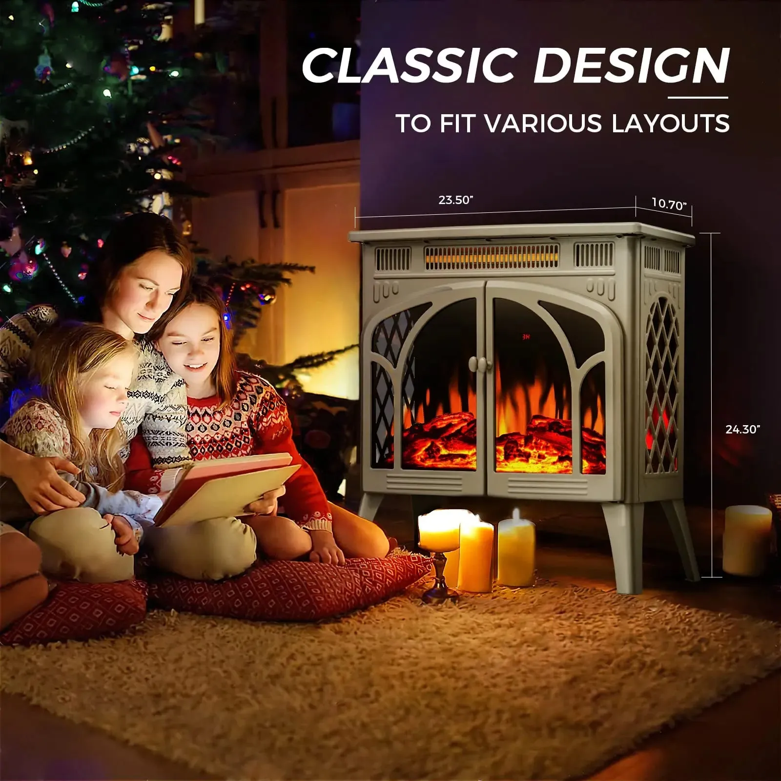 R.w.flame  25 Inch Electric Fireplace Stove Heater