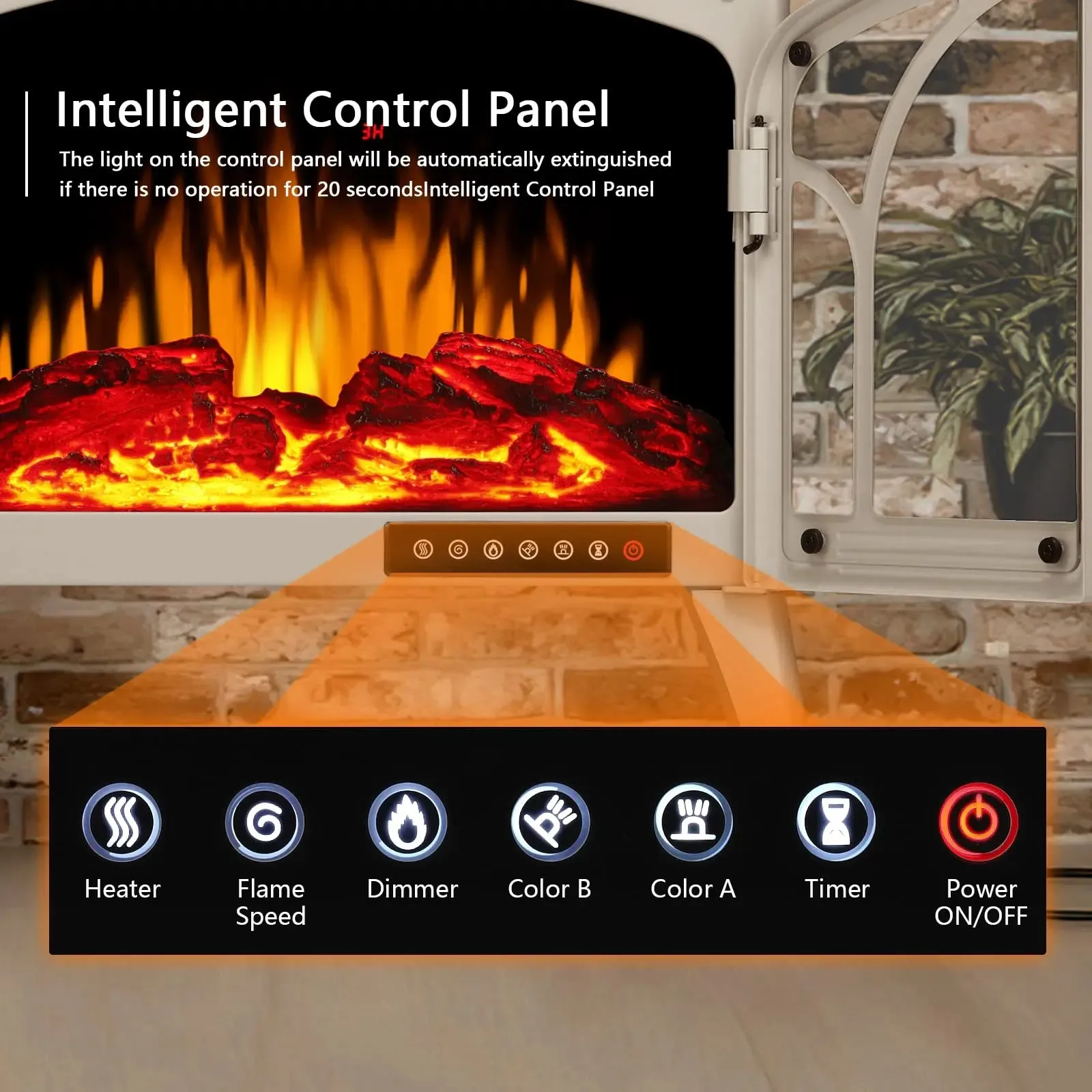 R.w.flame  25 Inch Electric Fireplace Stove Heater