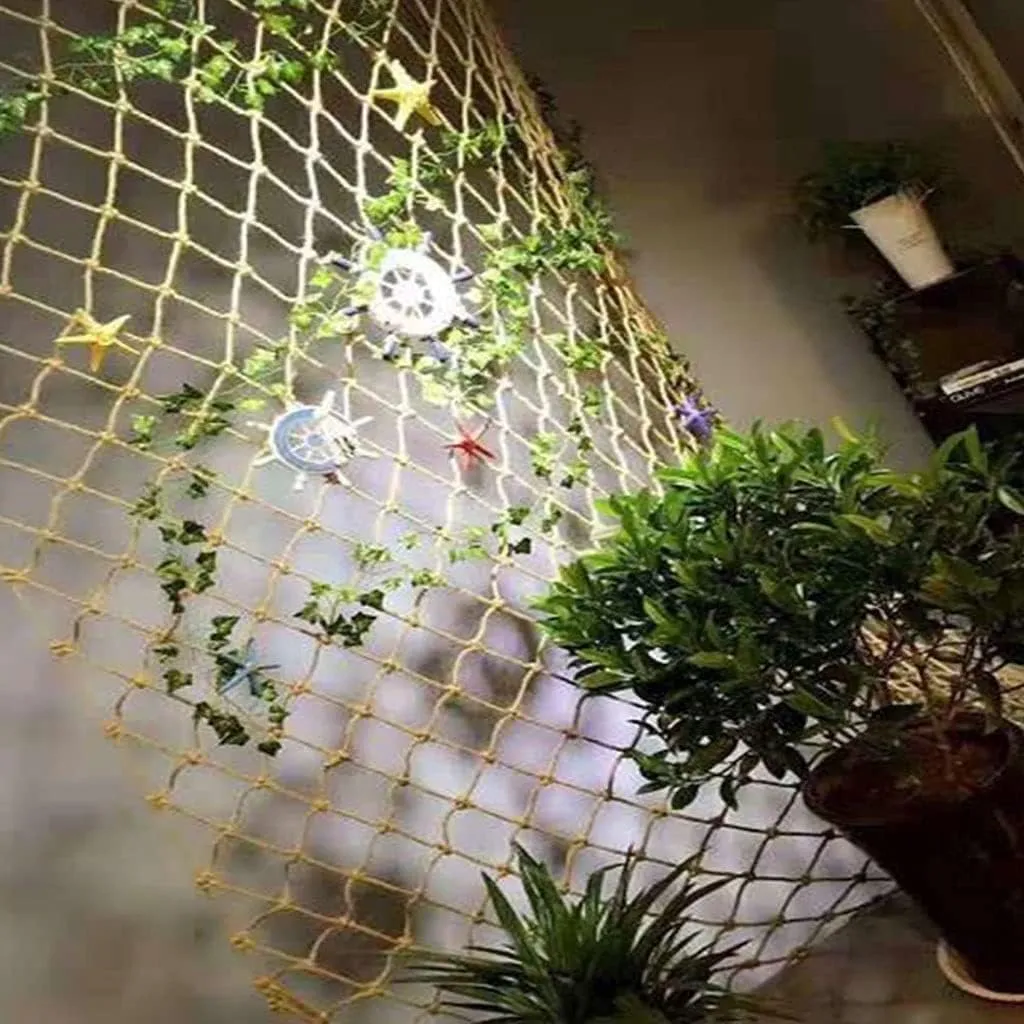 RZM Child Climbing Playground Net Heavy Duty Hemp Rope Cargo Nets Outdoor Treehouse Fence Decor Birds Net Kids Safety Swing Rope Ladder Protective Net (Size : 1 * 1m(3 * 3ft))