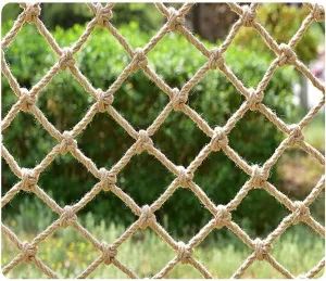 Safety Cargo Net Climbing for Kids Heavy Duty Hemp Rope Net Waterproof Cargo Net Kids Swing Outdoor Bridge Playground Fence Stair Protective Net Dia(4X4m)
