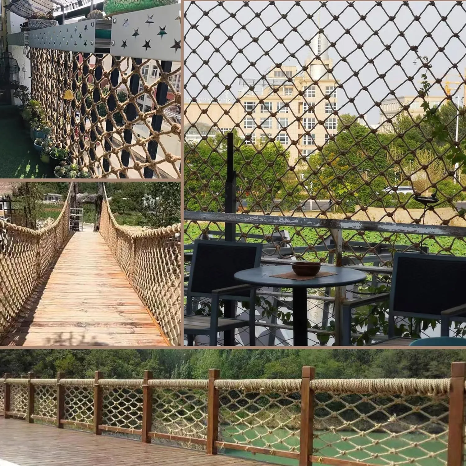 Safety Hemp Rope Net Kids Climbing Safety Net Tree House Climbing Children Rope Neting Balcony Stairs Fence Railing Garden Playground Protection Heavy Duty Net Indoor & Outdoor Decor Rope Net