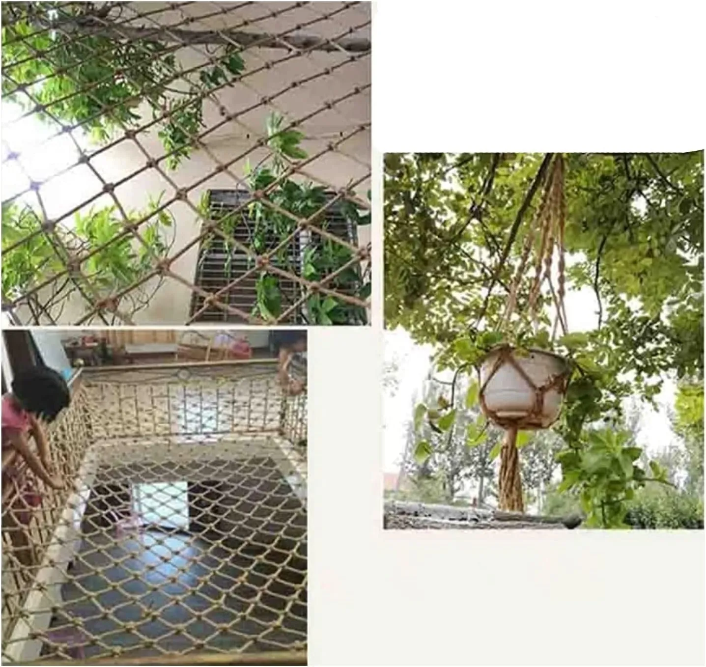 Safety Net Pet Climbing Rope Net Treehouse Fence Child Protective Net Heavy Duty Hemp Rope Brids Net Plant Nets Kids Rope Ladder Hammock Grid (Size : 14m(313ft))