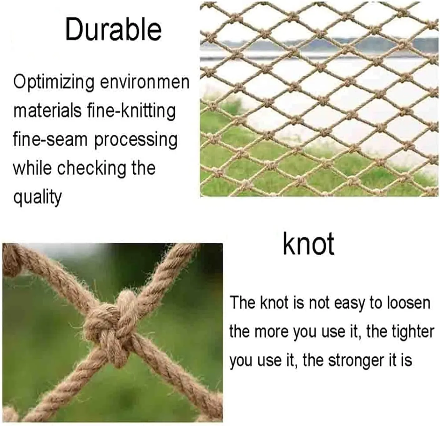 Safety Net Pet Climbing Rope Net Treehouse Fence Child Protective Net Heavy Duty Hemp Rope Brids Net Plant Nets Kids Rope Ladder Hammock Grid (Size : 14m(313ft))